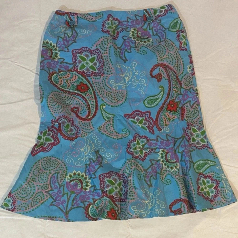 MaxMara weekend Blue Floral Paisley Skirt size 12